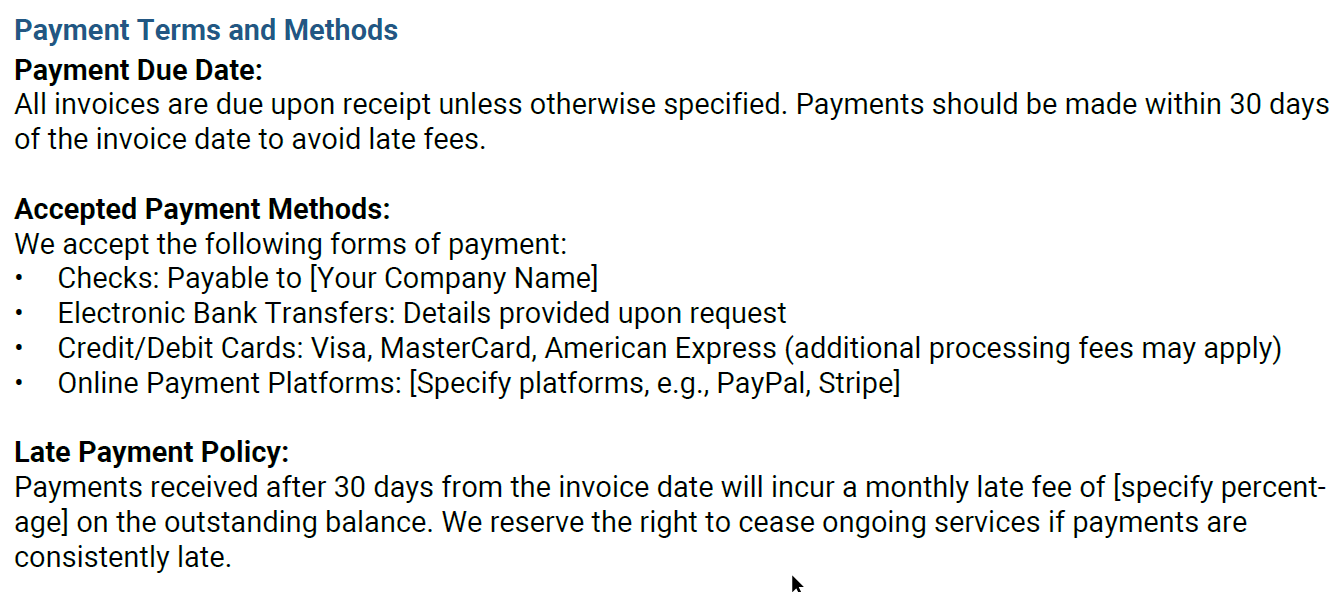 Cleaning Invoice Template - Template Screenshot 2