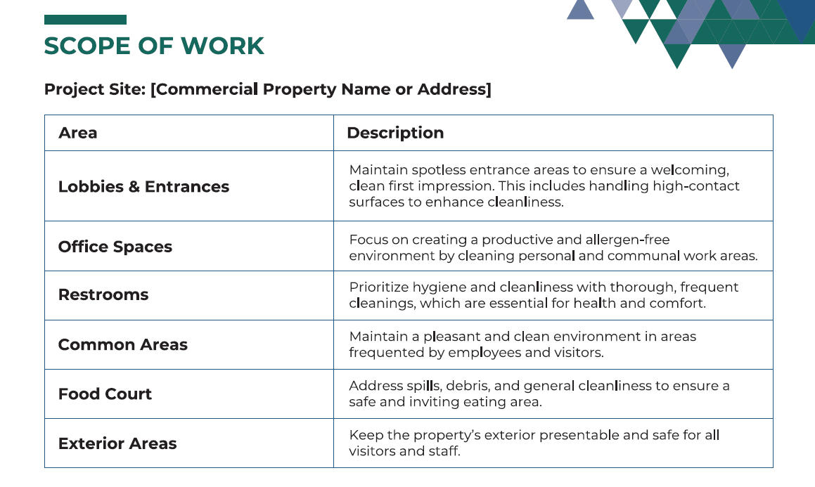 Cleaning Scope of Work Template - Image 2