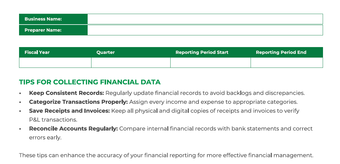 Free Landscaping Profit And Loss Statement Template (+PDF Download) | Screenshot 1
